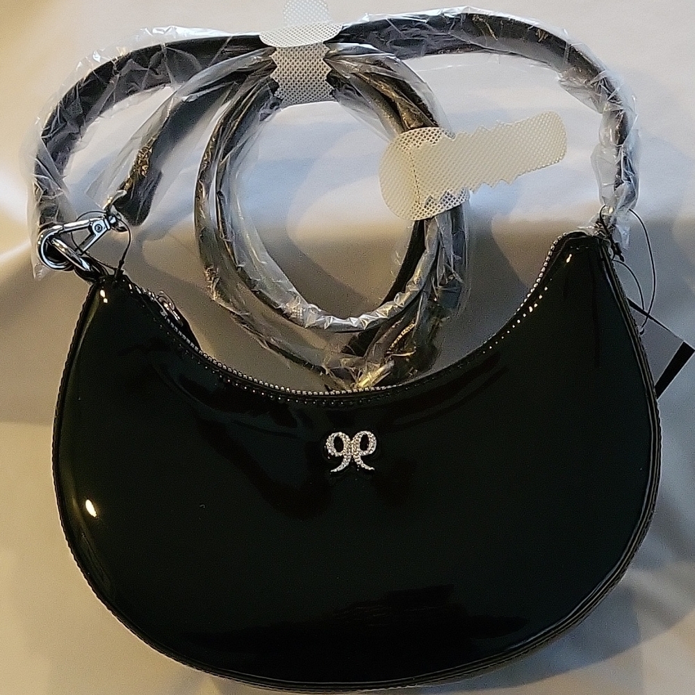 NINE WEST ELIORA MINI Crescent Shoulder Bag with Metallic Accent